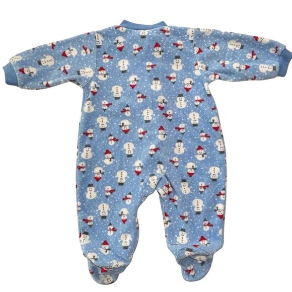 Carter’s | Baby Boys Blue Fleece Snowman Christmas Footed Pajamas Sleepe… - Picture 2 of 12